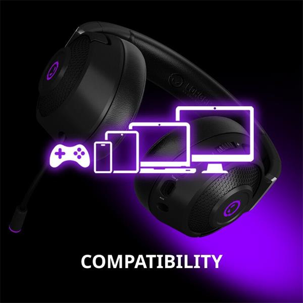 Lorgar Noah 702, herny headset 3v1 - BT 5.3 + WiFi + 3.5mm jack , skladací dizajn, 1000 mAh vysokokapacitný akumulátor 