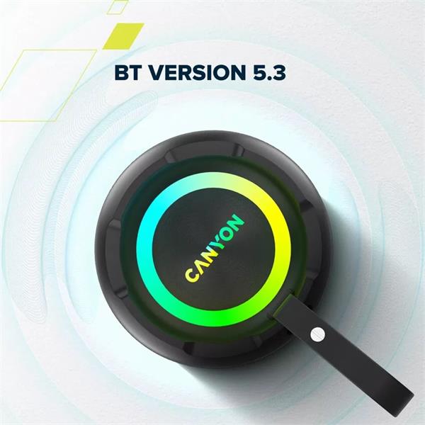 Canyon OnMove 11, Bluetooth 5.3. reproduktor, USB nabíjanie, výdrž 6 hod, SD karta, IPX6, čierny 