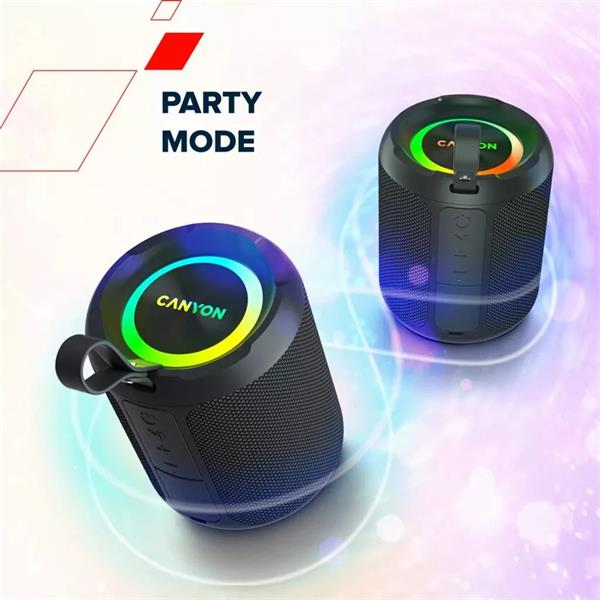 Canyon OnMove 11, Bluetooth 5.3. reproduktor, USB nabíjanie, výdrž 6 hod, SD karta, IPX6, čierny 