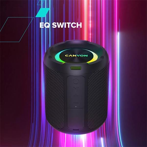 Canyon OnMove 11, Bluetooth 5.3. reproduktor, USB nabíjanie, výdrž 6 hod, SD karta, IPX6, čierny 
