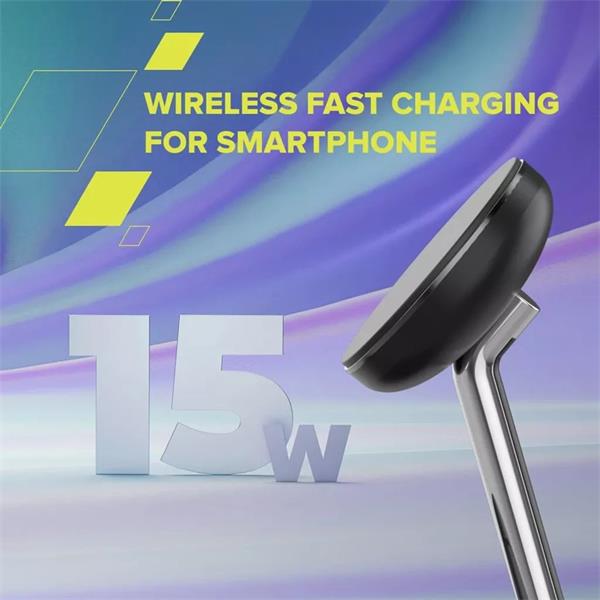 Canyon OnCharge 205, 2v1, bezdrôtová nabájacia stanica pre 2 zariadenia simultánne, s nap. adaptérom, biela 