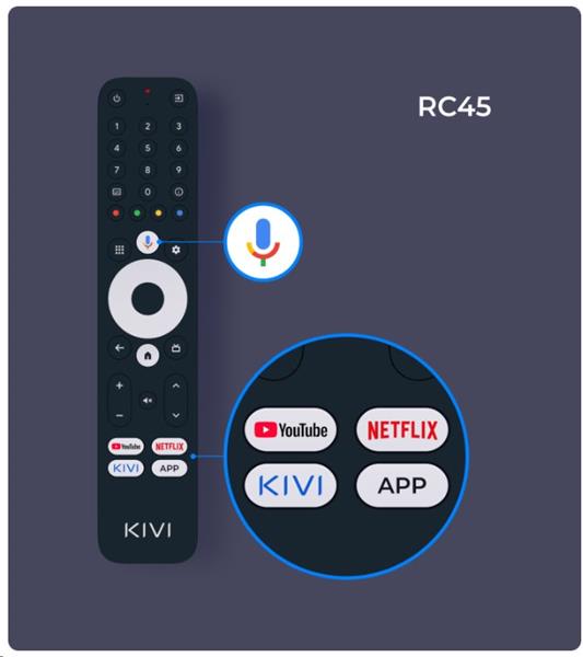 KIVI TV 55U720QB, PRIME E5 QLED, 55", UHD, SMART, Google TV, 2025, Vyrobené v CZ, Čierna   