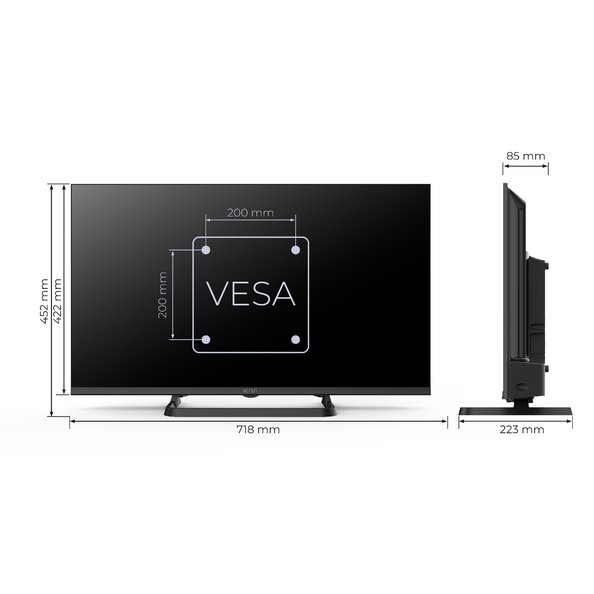 KIVI TV 32H710QB, 32" HD, OPTIMA L5 HDR, SMART GOOGLE TV, Vyrobene v CZ, Cierna 