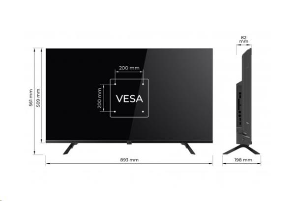 KIVI TV 40F710QB, 40" FHD, OPTIMA  L5 HDR, SMART GOOGLE TV, Vyrobene v CZ, Cierna 