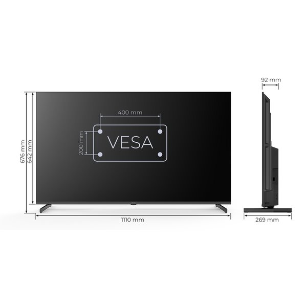 KIVI TV 50U710QB, 50" UHD,OPTIMA  L5 HDR, SMART GOOGLE TV, Vyrobene v CZ, Cierna 