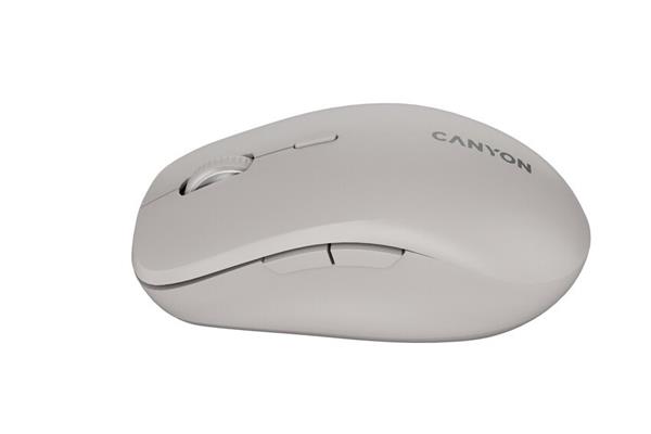 Canyon MW-12, 2v1 bezdrôtová optická myš Bluetooth / 2.4 GHz, tichá, 6 tlačidiel, 800/1200/1600/2400 DPI, béžová 