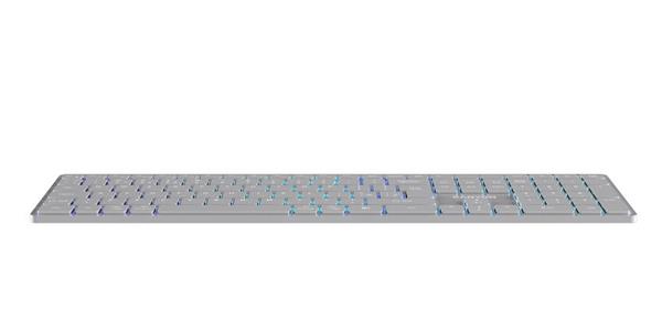 Canyon HKB-W11, 2v1 bezdrôtová klávesnica, vodeodolná, 12 multimed. kláves, RGB podsv, plnohodn. veľkosť, štíhla, US,šed 