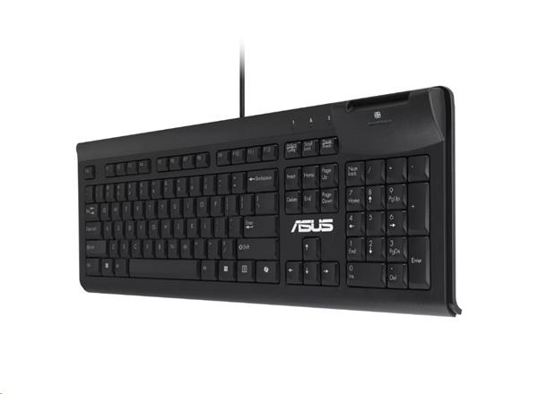 ASUS KU100 SmartCard Keyboard - drôtová klávesnica, čierna, CZ/SK 