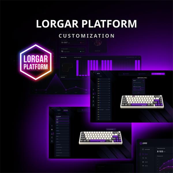 Lorgar KBP70MW, Profi bezdrôtová mechanická herná klávesnica, Wireless 2.4 GHz/ BT 5.0/káblová, US layout, biela 