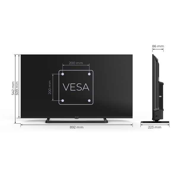 KIVI TV 40F710QB, 40" FHD, OPTIMA  L5 HDR, SMART GOOGLE TV, Vyrobene v CZ, Cierna 