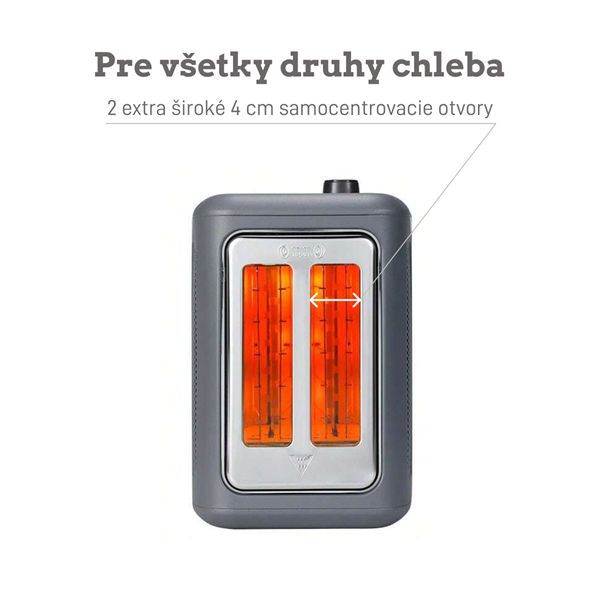 BUYDEEM Automatický kovový hriankovač na 2 plátky, model DT730E, farba atramentová sivá, EU 