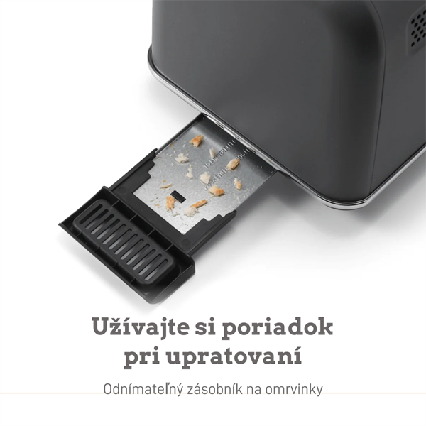 BUYDEEM Automatický kovový hriankovač na 2 plátky, model DT730E, farba atramentová sivá, EU 