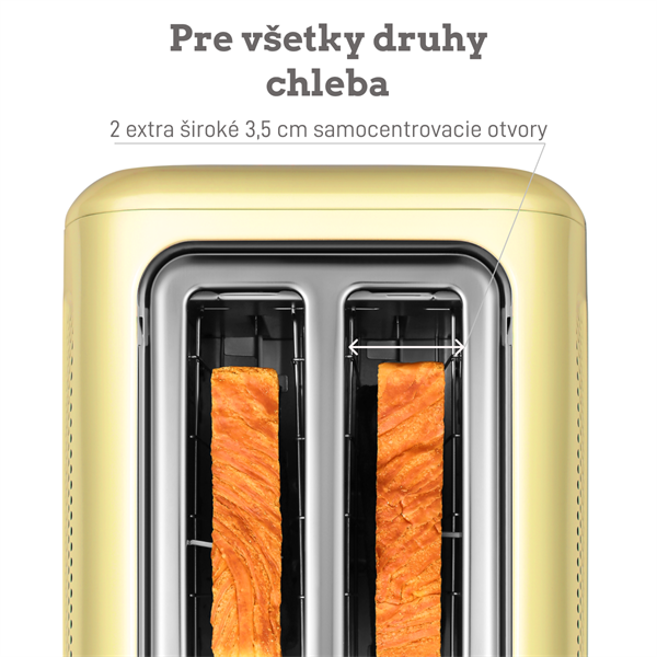 BUYDEEM Hriankovač na 2 plátky, model DT620E, farba jemná žltá, EU 