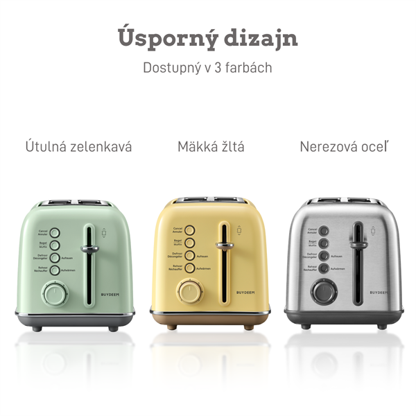 BUYDEEM Hriankovač na 2 plátky, model DT620E, farba jemná žltá, EU 