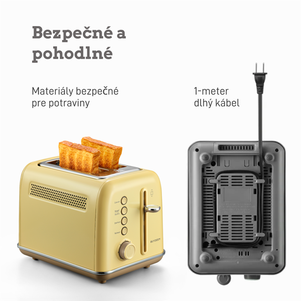 BUYDEEM Hriankovač na 2 plátky, model DT620E, farba jemná žltá, EU 