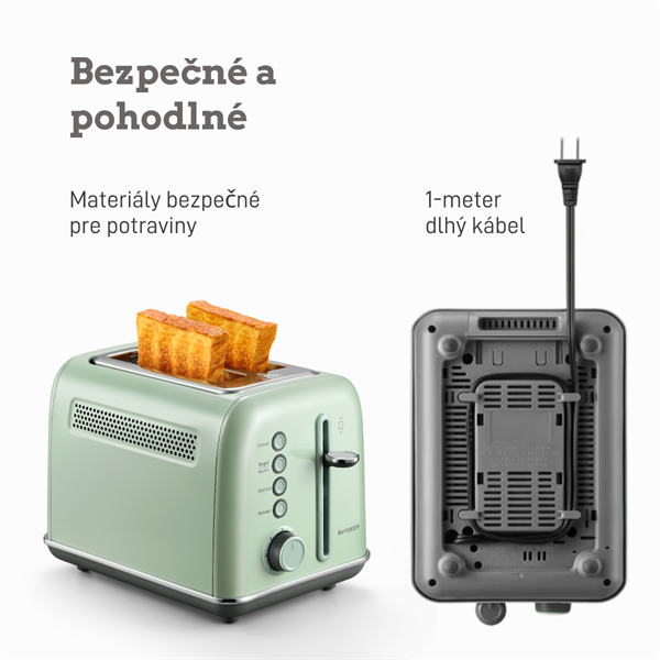BUYDEEM Hriankovač na 2 plátky, model DT620E, farba zelená, EU 