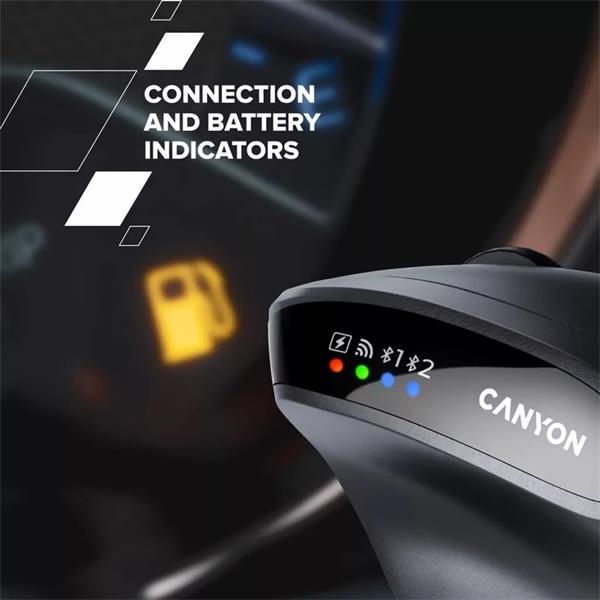 Canyon MW-25, 2v1 vertikálna bezdrôtová optická myš, BT/ 2.4 GHz , 2400 dpi, LED indikácia, 1xAA batéria, čierna 
