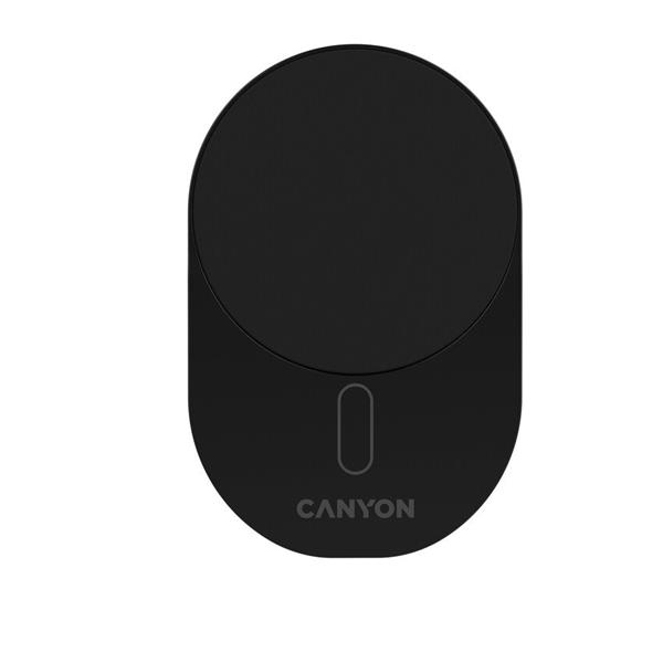 Canyon CCH-105, bezdrôtová autonabíjačka, magnetické uchytenie mobilu, 15W, 1x USB-C 20W. čierna 