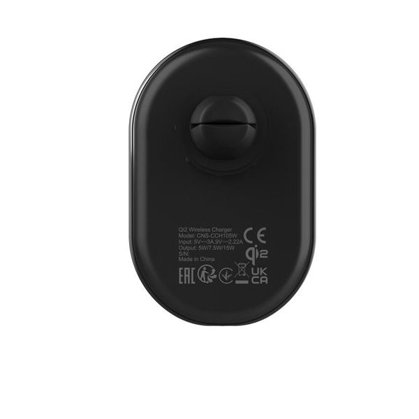 Canyon CCH-105, bezdrôtová autonabíjačka, magnetické uchytenie mobilu, 15W, 1x USB-C 20W. čierna 