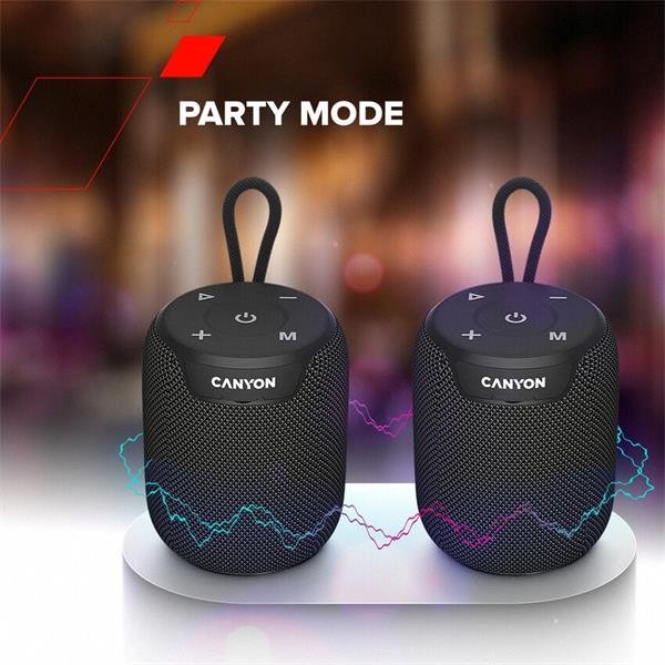 Canyon OnMove 9. Bluetooth 5.3. reproduktor, USB nabíjanie, výdrž 7 hod, SD karta, IPX6, čierny 