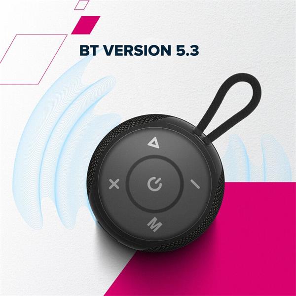 Canyon OnMove 9. Bluetooth 5.3. reproduktor, USB nabíjanie, výdrž 7 hod, SD karta, IPX6, čierny 
