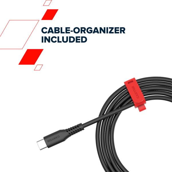Canyon CC60SC20, 2 m kábel, USB-C / USB-C, PD 60 W, 480 Mbps, biely 