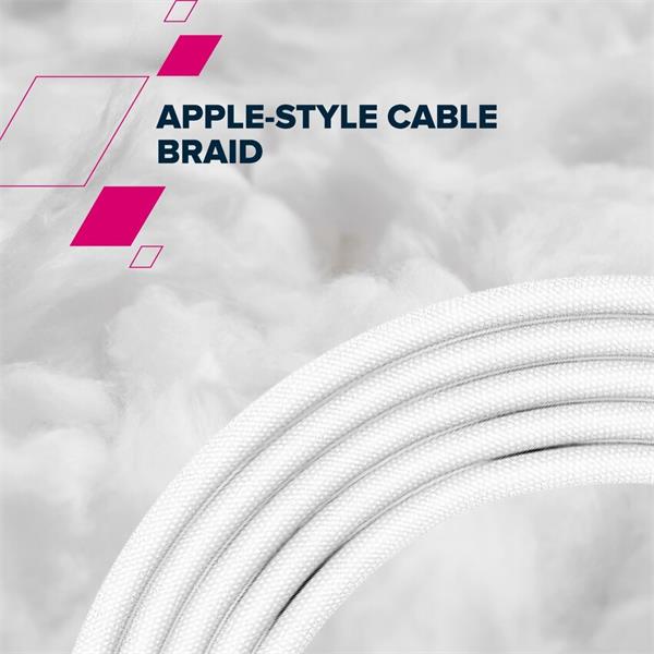 Canyon CC60AB20, 2 m kábel, USB-C / USB-C, 60 W, 480 Mbps, biely 