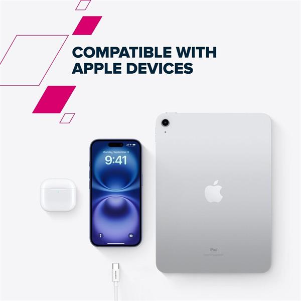 Canyon CC60AB20, 2 m kábel, USB-C / USB-C, 60 W, 480 Mbps, biely 