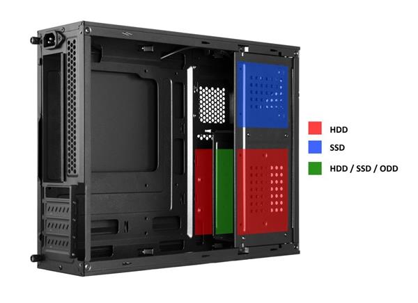 1stCOOL SFF COMPACT 1, skrinka mATX, USB-C, USB3.0, 2xUSB2.0, CR, čierna 