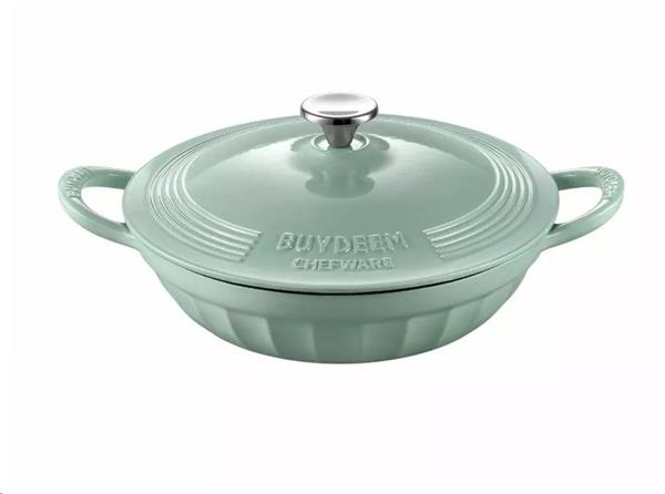 BUYDEEM Smaltovaný liatinový hrniec 3,1 L, 28cm,  model CP581, farba zelená 