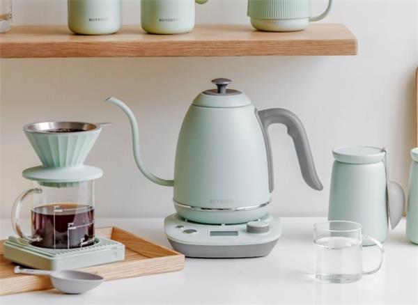 BUYDEEM Varná kanvica s husím krkom na kávu, model K821, 0,8l, farba zelená 