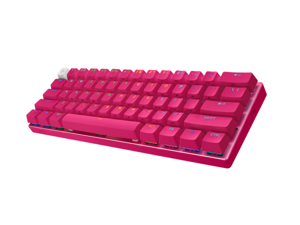 Logitech® G PRO X 60 LIGHTSPEED Wireless Gaming Keyboard (Tactile)-MAGENTA-US INT"L-2.4GHZ/BT 