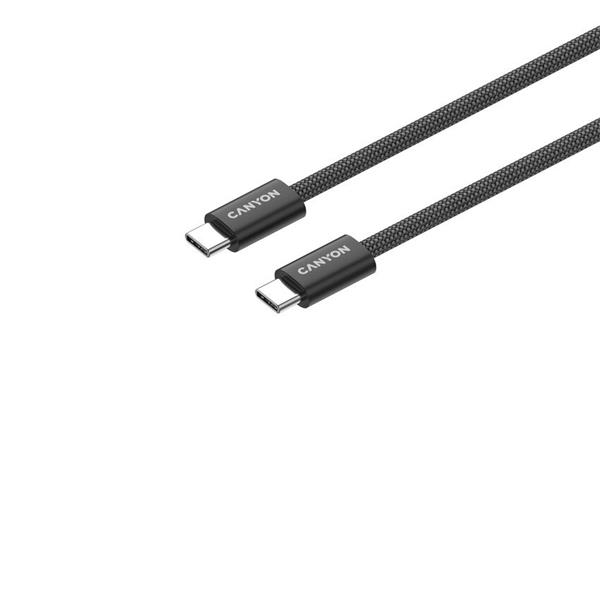 Canyon CCMG60AB15, 1 m kábel, USB-C / USB-C, magnet, PD 60 W, opletený, čierny 