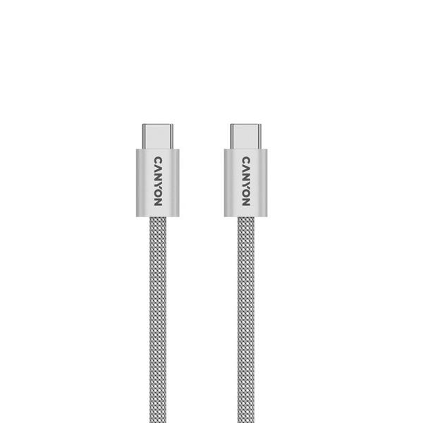 Canyon CCMG60AB15, 1 m kábel, USB-C / USB-C, magnet, PD 60 W, opletený, šedý 