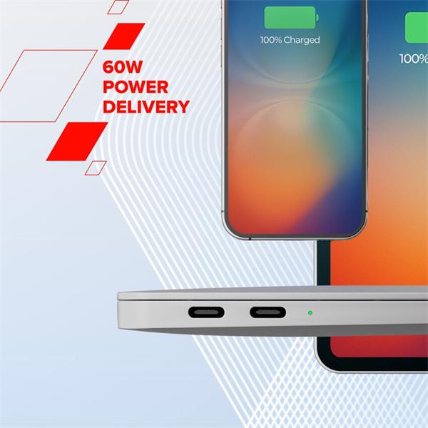 Canyon CCMG60AB15, 1 m kábel, USB-C / USB-C, magnet, PD 60 W, opletený, biely 
