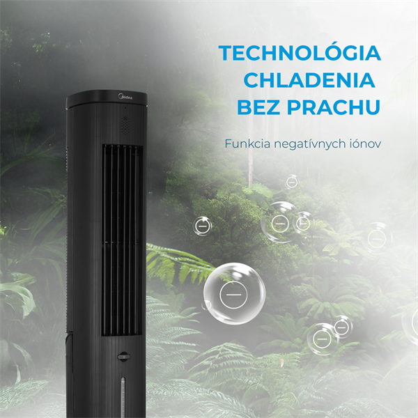 Midea ventilátor s chladením MAC402R0BPK, dialkove ovládanie, 3 rýchlostí, 7h progr. časovač,  Touch  Panell 