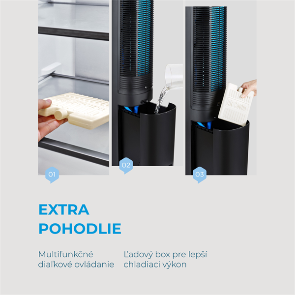 Midea ventilátor s chladením MAC402R0BPK, dialkove ovládanie, 3 rýchlostí, 7h progr. časovač,  Touch  Panell 
