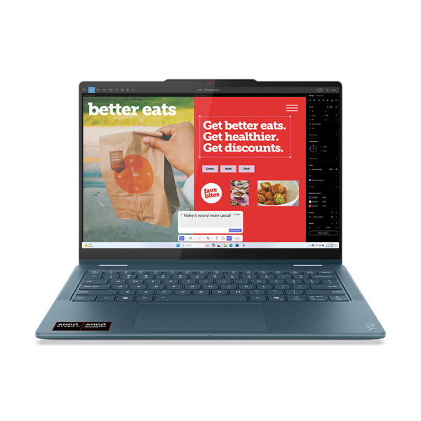 Lenovo IP Yoga 7 2in1 14AKP10, Ryzen AI 5 340, 14.0˝ 1920x1200 WUXGA/Touch, UMA, 16GB, SSD 1TB, W11H, zelený, 3y PS, AI 