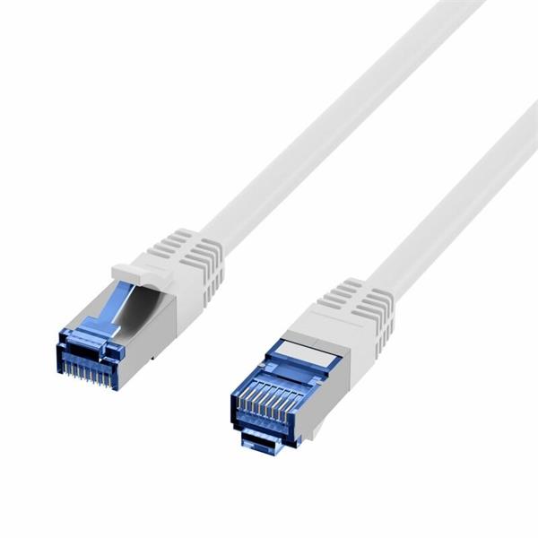 S FTP (PiMF) Patchkábel LSOH 0.25m cat.7, biely, Cu, SuperFlex 