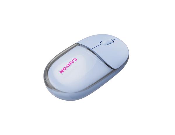 Canyon OnClick 24, 2v1 bezdrôtová optická myš Bluetooth / 2.4 GHz, 1.200 dpi, akumulátor 5.000 mAh, modrá 