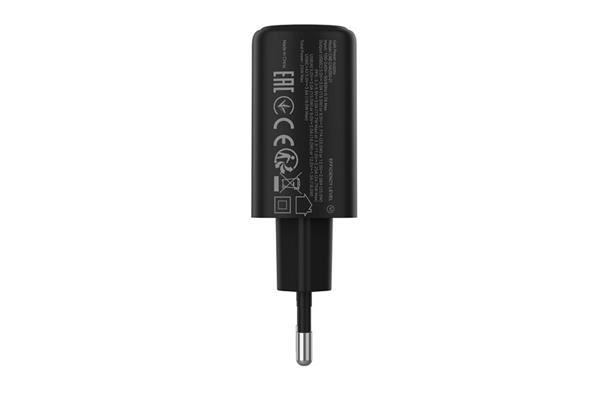 Canyon OnCharge 250, univerzálna nabíjačka do steny, 1x USB-C + 1x USB-A, PD 25W, čierna 
