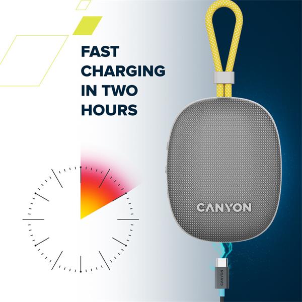 Canyon OnMove 12, prenosný Bluetooth v5.3 reproduktor, 5W, TWS, IPX7, 12 hod, USB-C nab., mätovo - zelený 