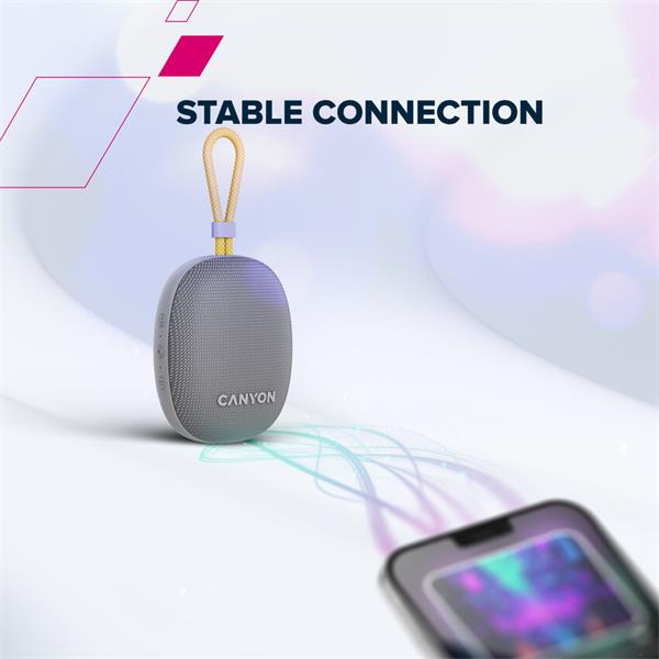 Canyon OnMove 12, prenosný Bluetooth v5.3 reproduktor, 5W, TWS, IPX7, 12 hod, USB-C nab., mätovo - zelený 