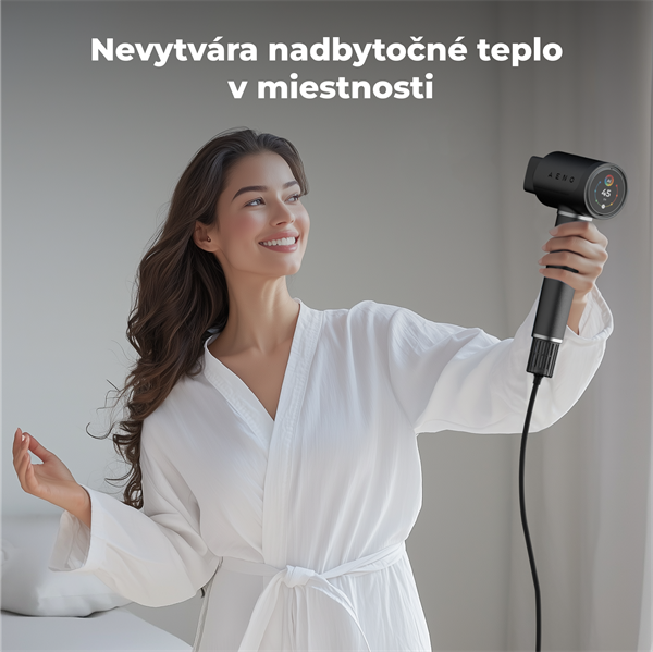 AENO Inteligentný sušič vlasov HD5, 100km h, Hlasové ovl., ionizátor, AI, NTC, Gravity senzor, Infra Senzor, 67 dB, LED 
