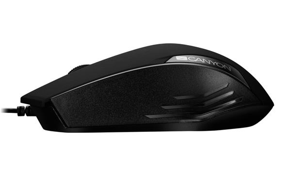 Canyon CM-02, optická myš, USB, 1000 dpi, 3 tlač, čierna, blister 