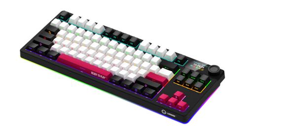 Lorgar KBP70TKLW, Pro bezdrôtová mechanická herná klávesnica, 2.4 GHz/ BT 5.0, Displej, multim. tlač., US layout, čierna 