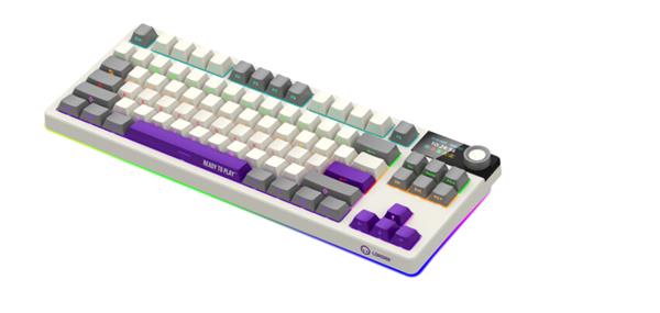 Lorgar KBP70TKLW, Pro bezdrôtová mechanická herná klávesnica, 2.4 GHz/ BT 5.0, Displej, multim. tlač., US layout, béžová 