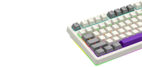 Lorgar KBP70TKLW, Pro bezdrôtová mechanická herná klávesnica, 2.4 GHz/ BT 5.0, Displej, multim. tlač., US layout, béžová 