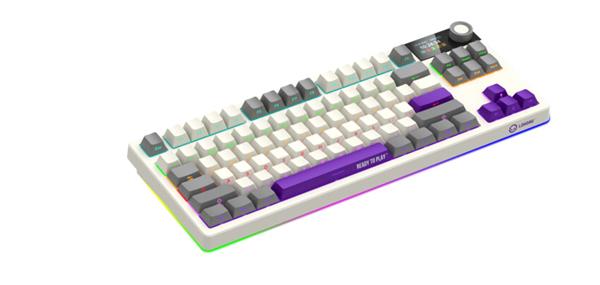 Lorgar KBP70TKLW, Pro bezdrôtová mechanická herná klávesnica, 2.4 GHz/ BT 5.0, Displej, multim. tlač., US layout, béžová 