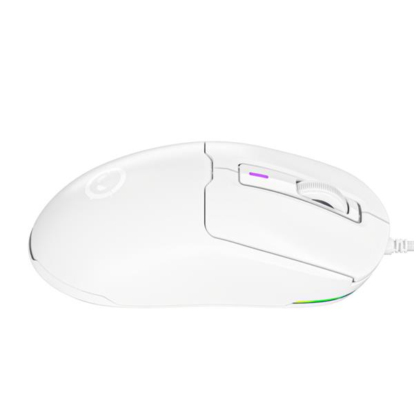 Lorgar MSA10, pokročilá herná myš, USB, 6 prog. tlačidiel, 12 000 dpi, podsvietenie RGB, biela 